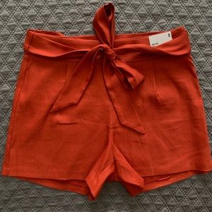 Express High Rise Belted Midi Short